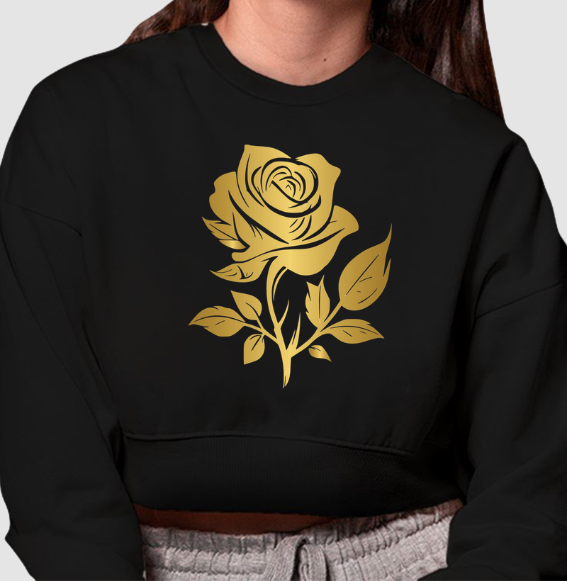 HONESTEE ROSA DOURADA MOLETOM CROPPED