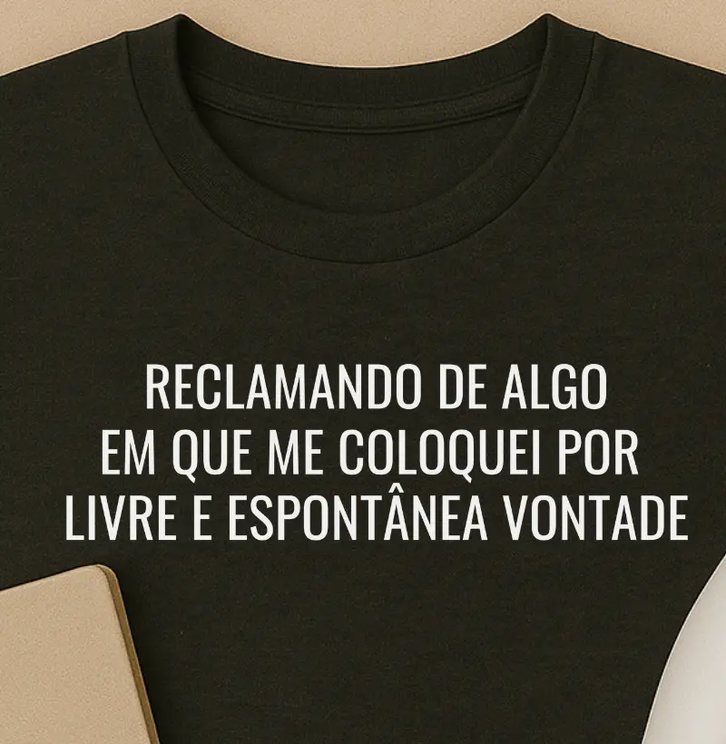 Reclamando de algo em que me coloquei por LIVRE E ESPONTÂNEA VONTADE