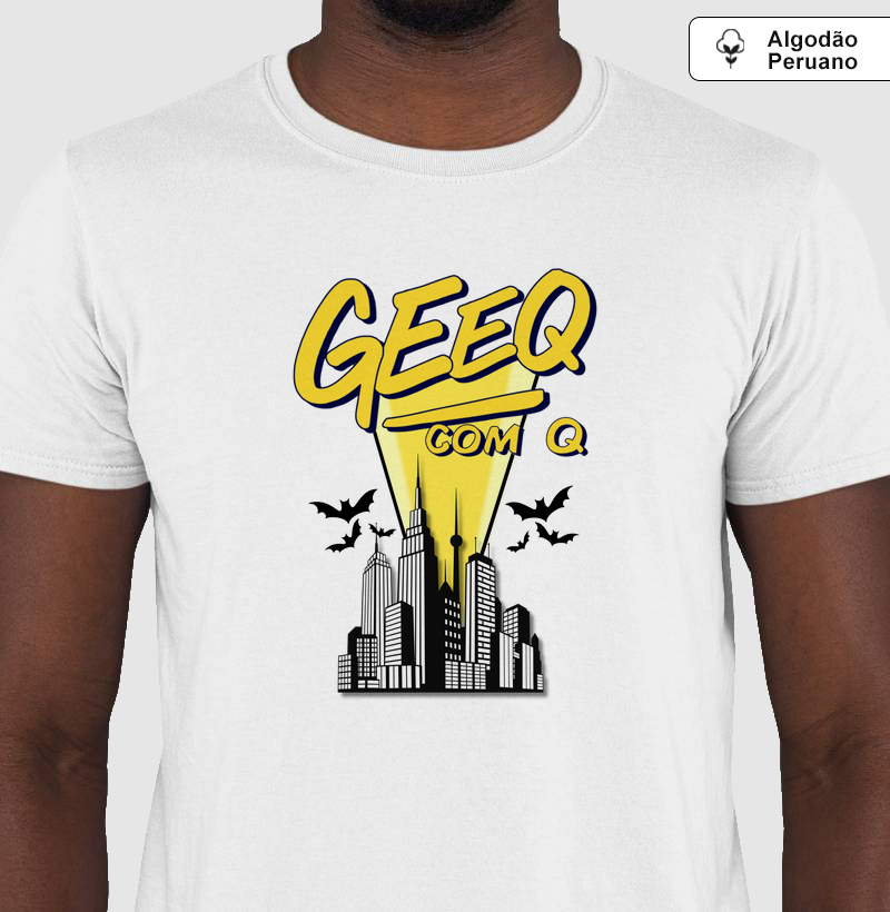 Geeq com Q - bat camiseta Malha peruana 