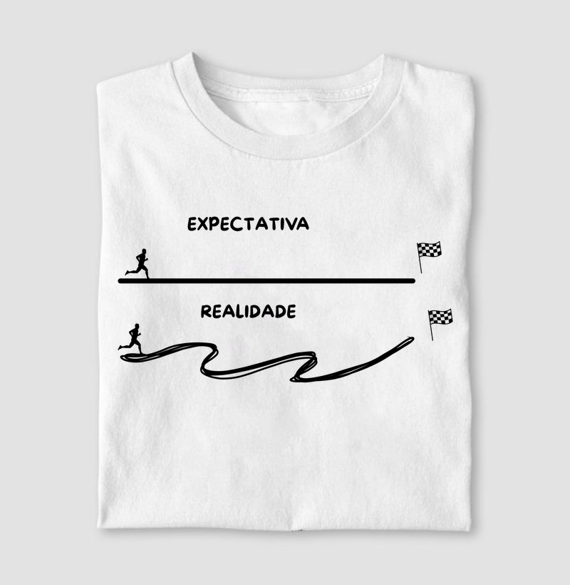 Camiseta Letra Unica Mensagem Expectativa Masc