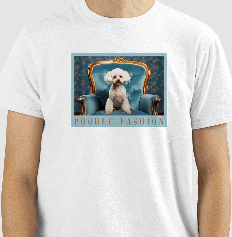 Camiseta Poodle sofá