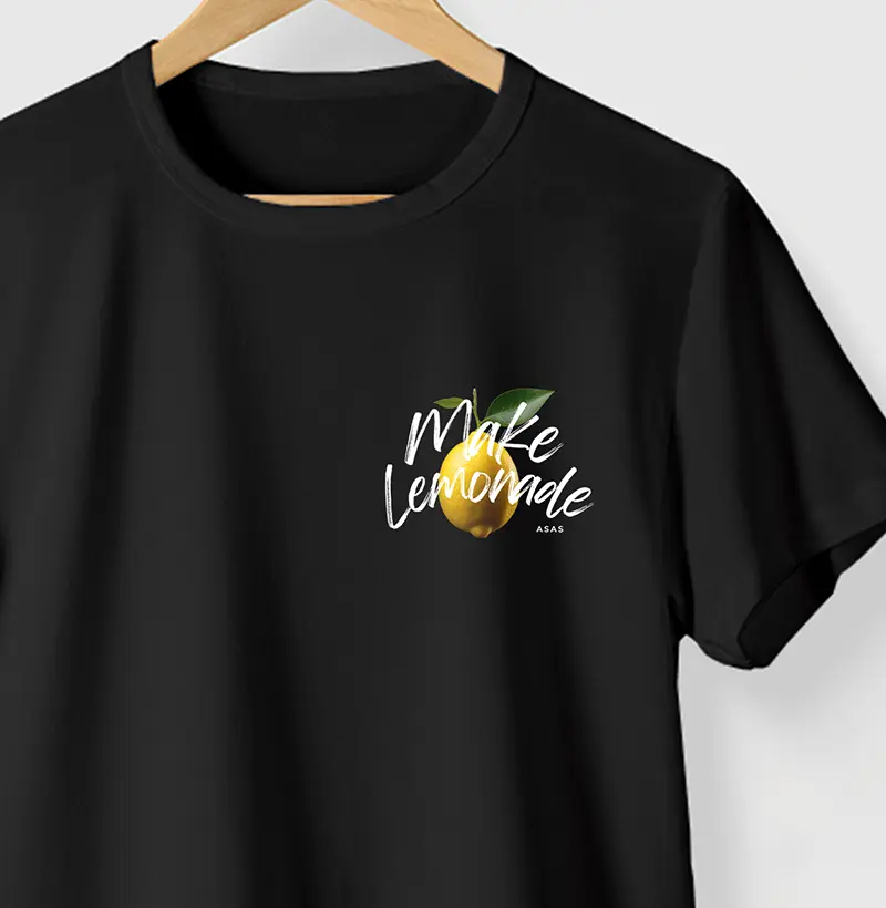 Camiseta MAKE LIMONADE - PRETA - (100% ALGODÃO)