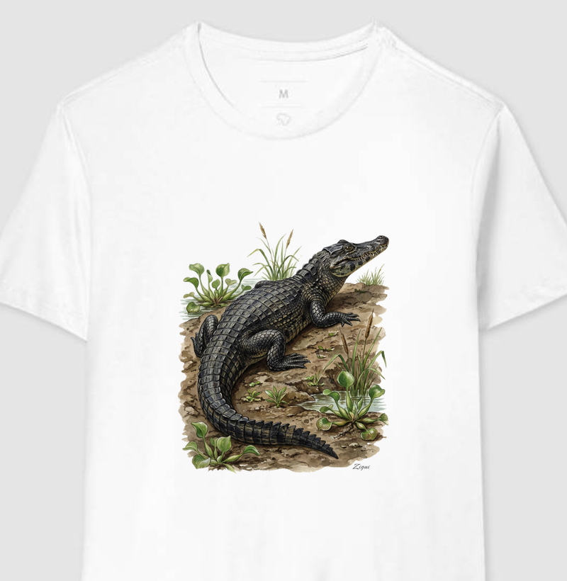 Camiseta Jacaré-do-Pantanal | Coleção Aquarela Nativa