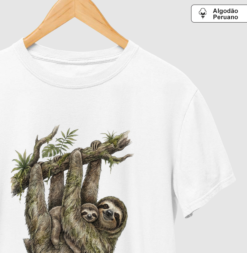 Camiseta Premium Bicho-Preguiça| Coleção Aquarela Nativa