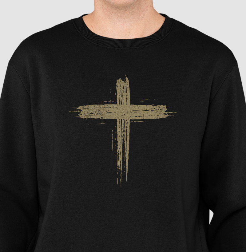 Cruz Minimalista: Moletom Slim - Estilo e Fé em Harmonia