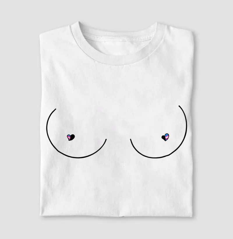 Seios com a Bandeira Trans