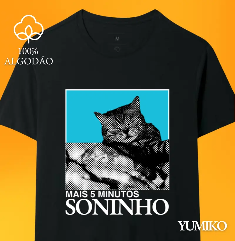 Camiseta Soninho, mais 5 minutos - Quadro (T-Shirt & Baby Look) 