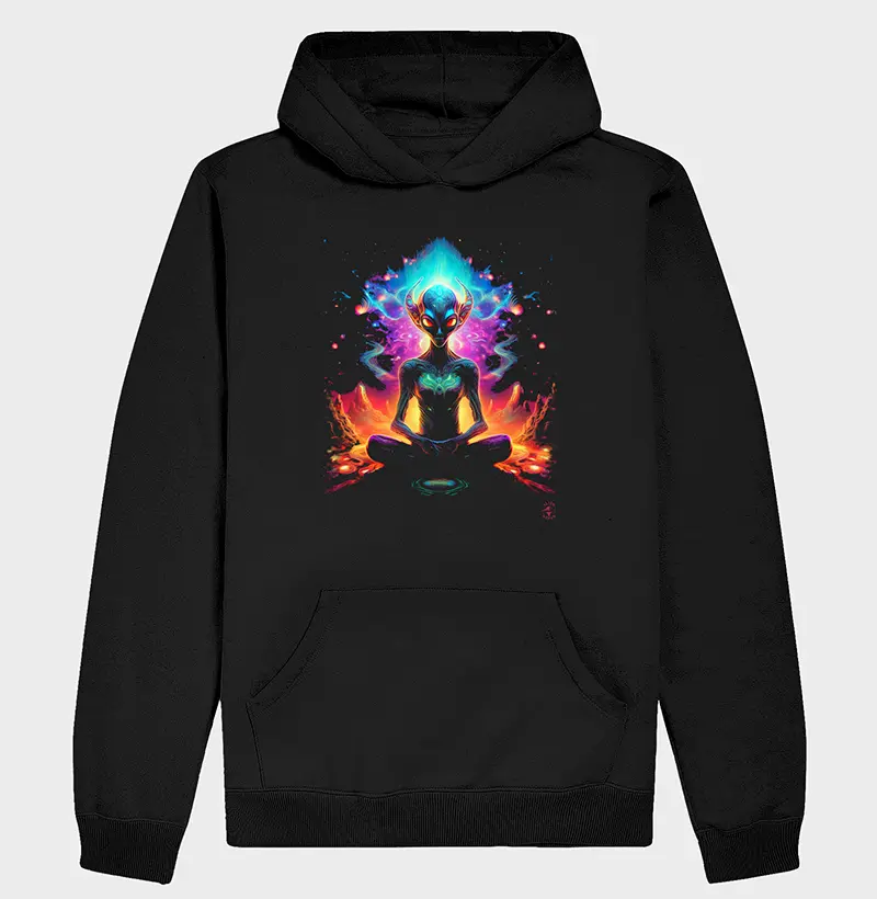 Hoodie Moletom Meditação Alien