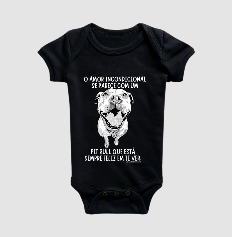 O AMOR INCONDICIONAL SE PARECE COM UM PIT BULL QUE SEMPRE FELIZ EM TE VER.