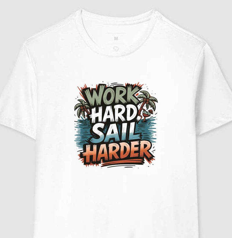 Work Hard, sail harder - Algodão 30.1