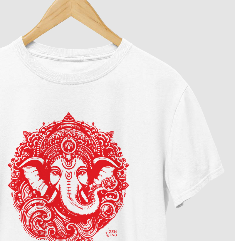 Yoga: Ganesha (estampa vermelha sobre cor clara)