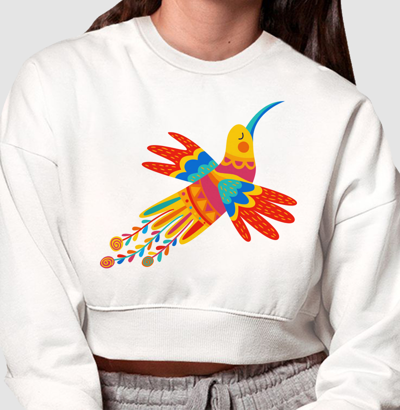 HONESTEE ART BEIJA FLOR Moletom Cropped 