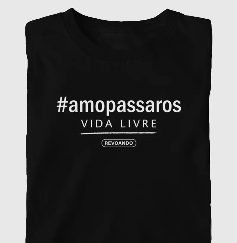 Aves em texto - #amopassaros minimalista - Oversized