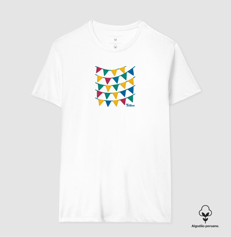 Camiseta de Algodão Peruano "bandeirolas"