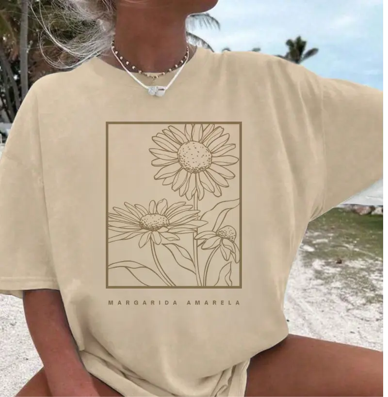 Camiseta oversized Margarida Amarela 