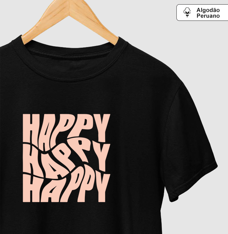 Camiseta feminina - Happy (feliz)
