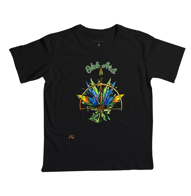 Camiseta Força da Floresta Oxóssi Ancestral 100% Algodão