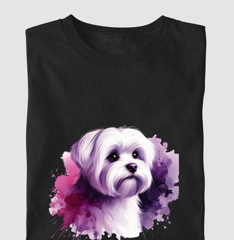 Camiseta Maltês Aquarela 