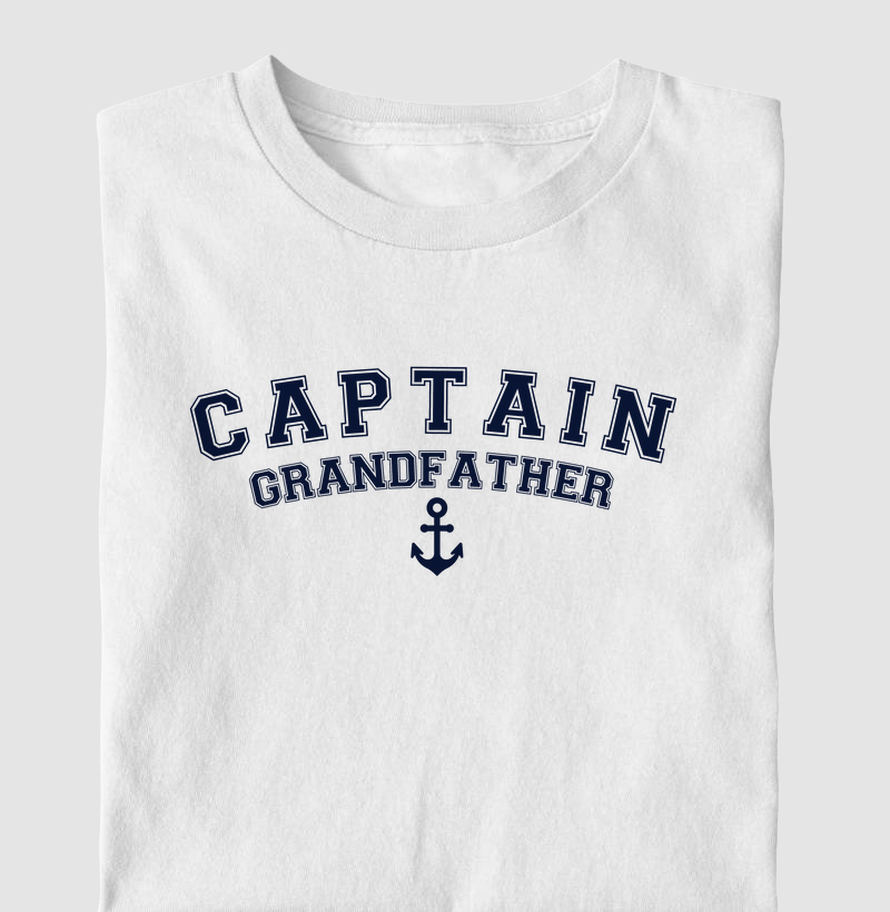 Camiseta de dia dos pais - Captain Grandfather - Algodão 30.1