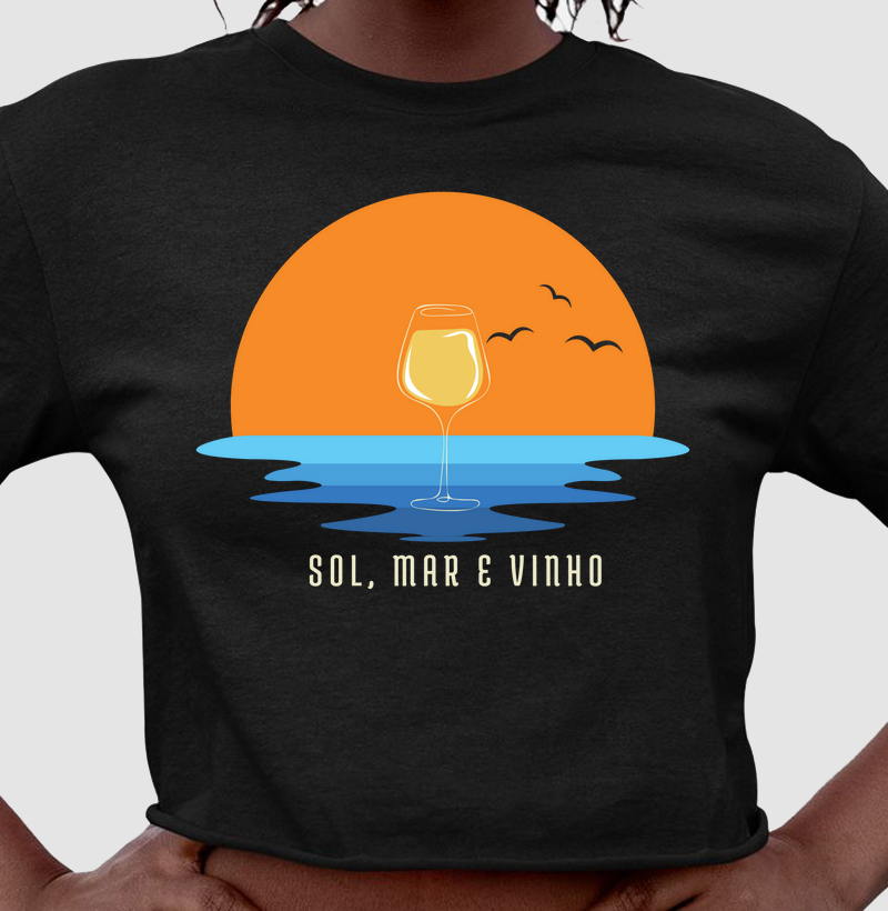 Camiseta Sol, Mar e Vinho