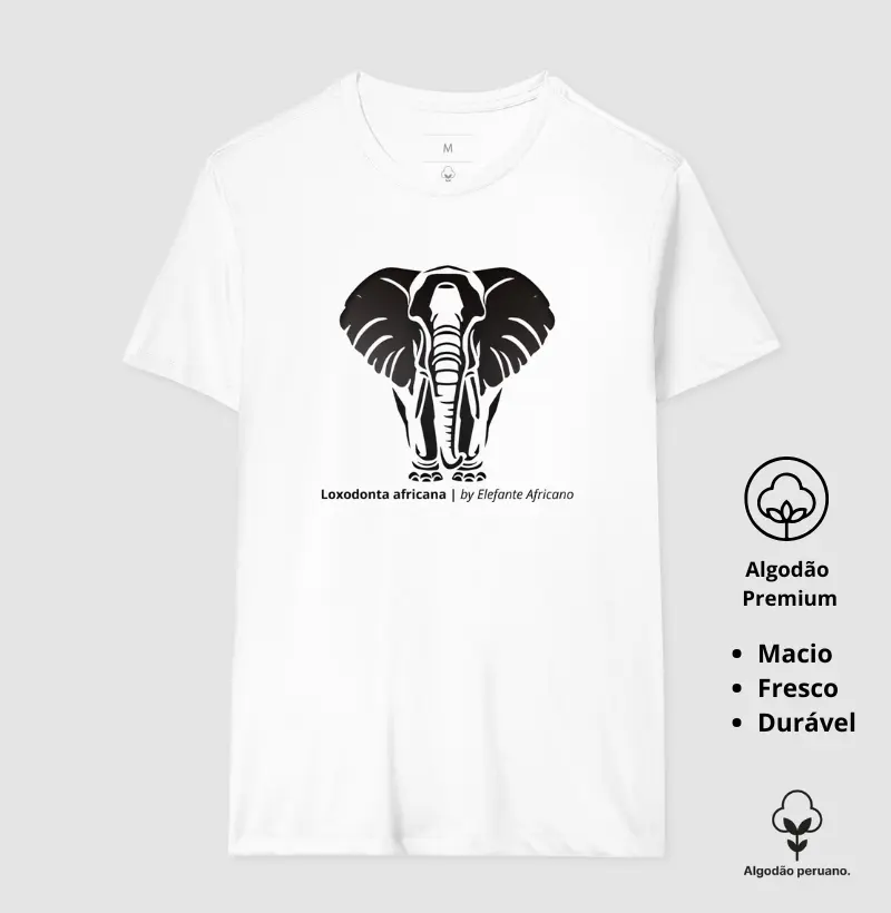 Camiseta Animalis Elefante 100% Algodão Peruano