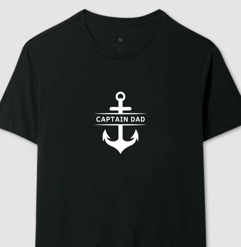 Captain Dad + âncora - Algodão 30.1