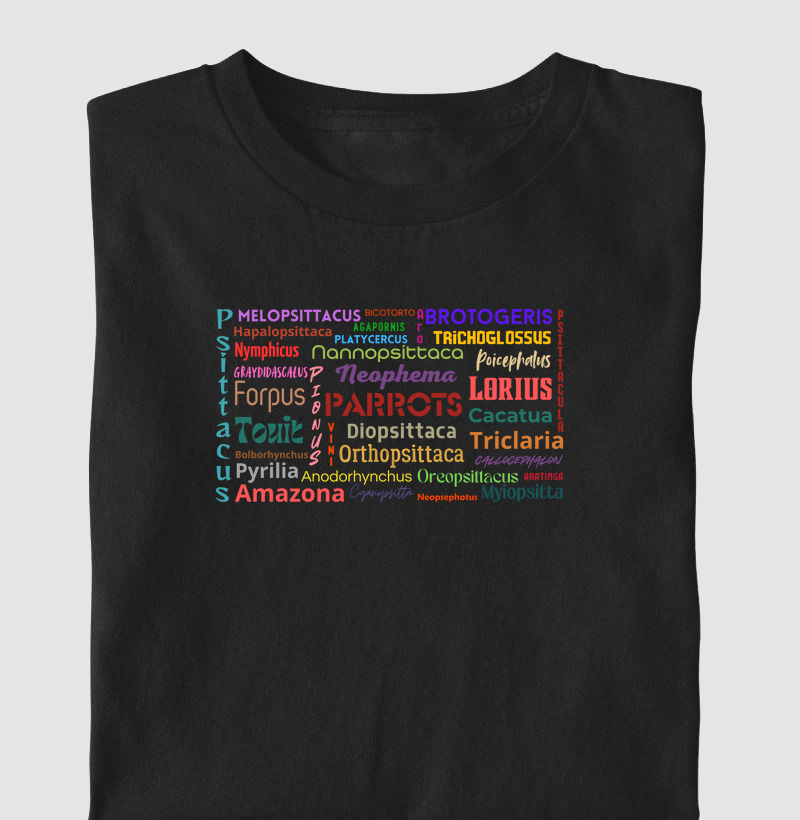 Camiseta - Frase Gêneros  Parrots