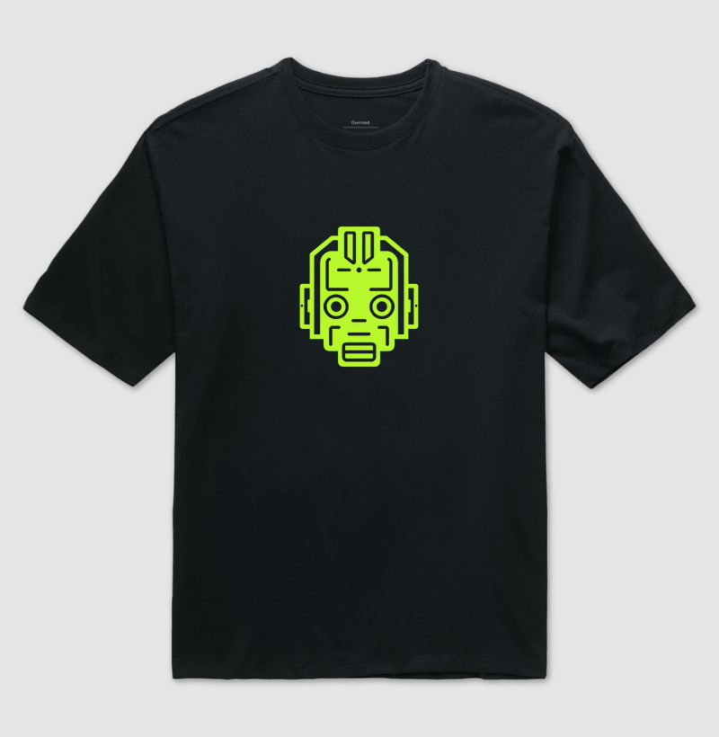 Robo Neon: Camiseta Oversized - Estilo Futurista em Alta Definição