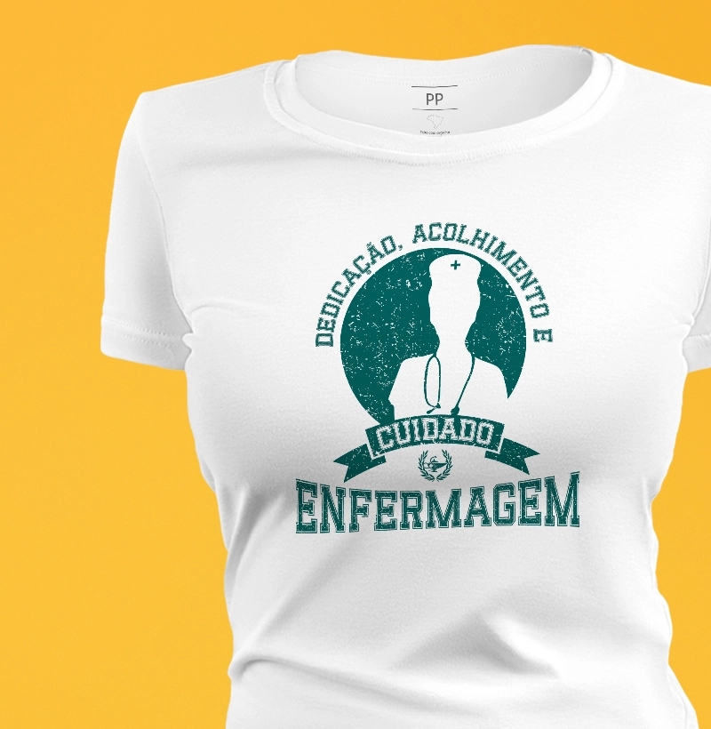 Camiseta Enfermagem cuidado - feminina
