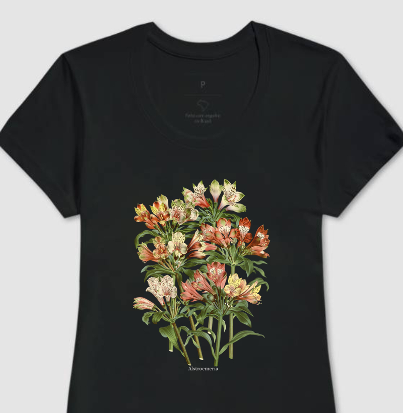 Camiseta Feminina Baby Long Alstroemeria