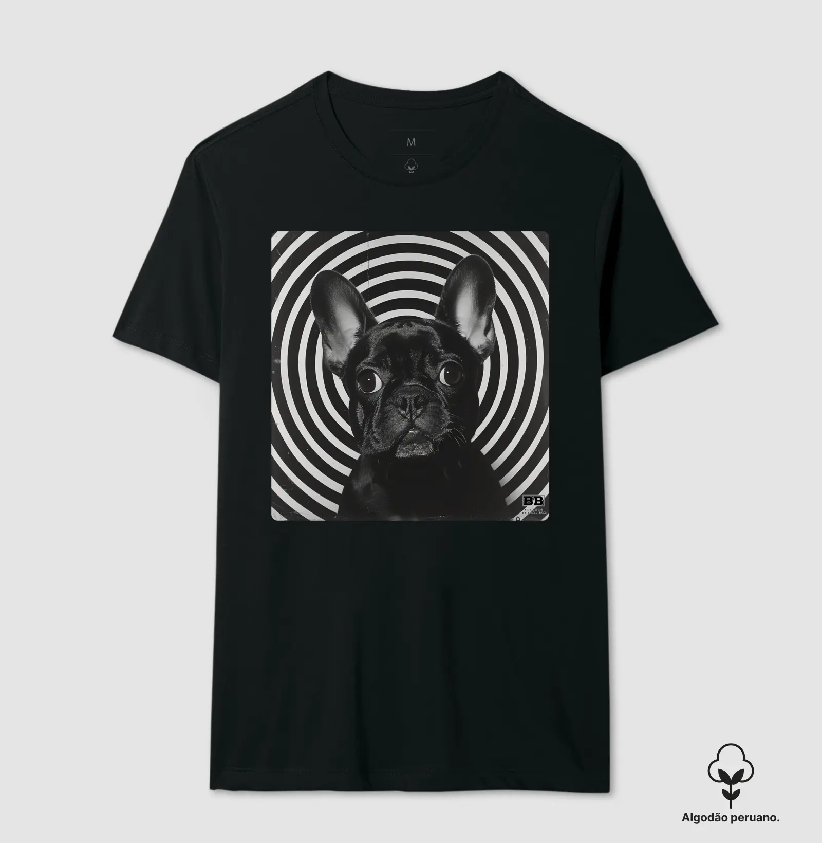 Camiseta Premium Bulldog Frances "Hypnotic - Preto"