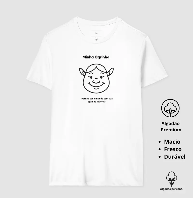 Camiseta Animalis 100% Algodão Peruano Meu Ogrinho 