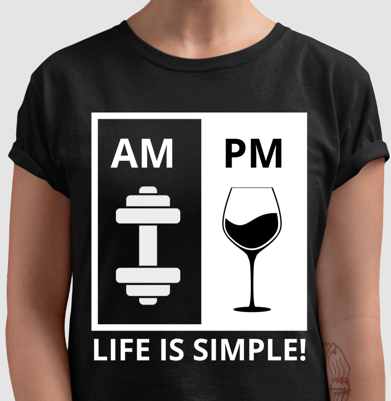LIFE IS SIMPLE. GYM & WINE (Preta)
