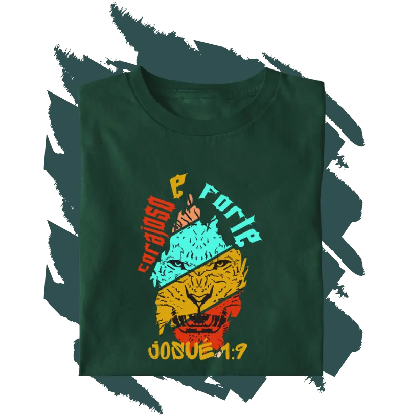 Camiseta Cristã - forte e corajoso MASC