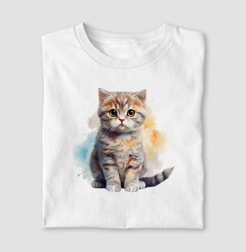 Gato British Shorthair aquarela