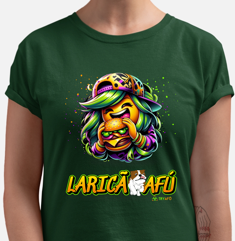 Camiseta Feminina Estampada Try Afú: Moda Urbana, Estilo com Estampa Exclusiva "Laricão"