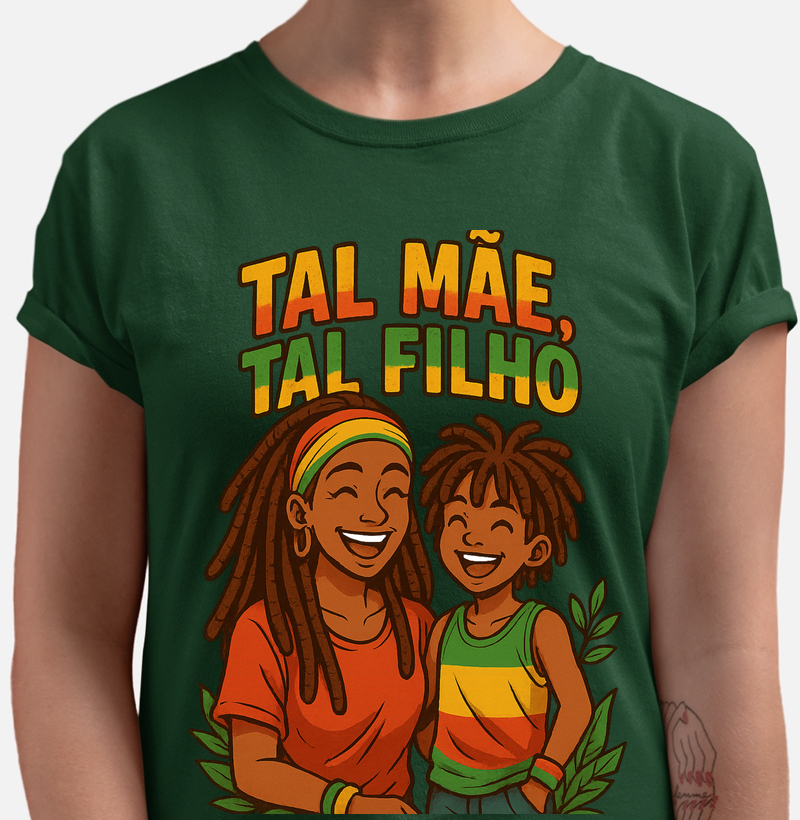 camiseta algodão tal mãe, tal filho 