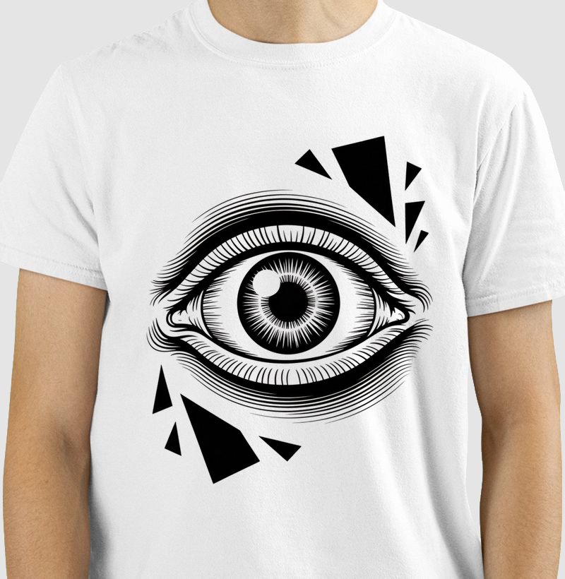 Camiseta "Olho da Percepção" - Arte Desconstruída
