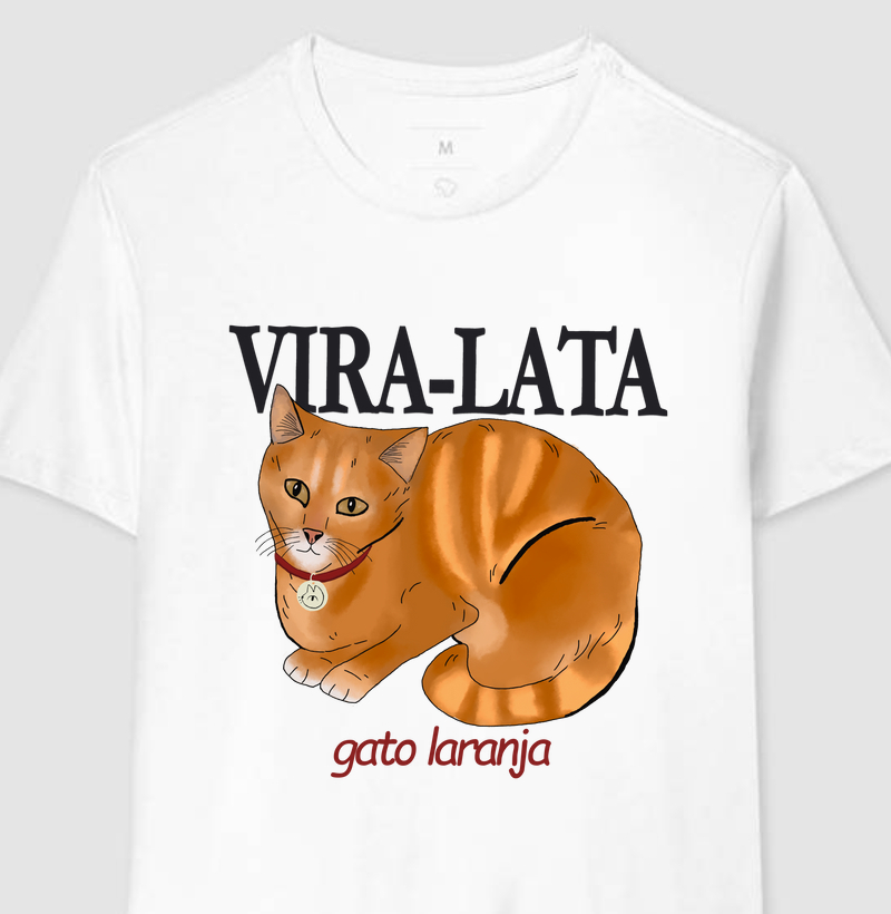 Camiseta Vira-Lata - Gato Laranja