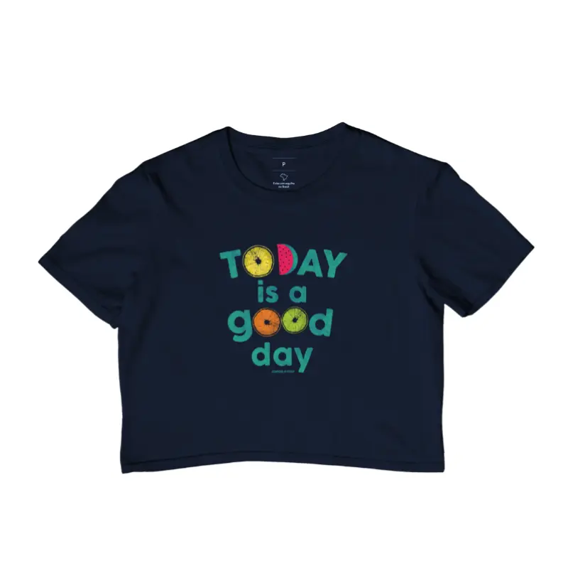 Camiseta Cropped Bom Dia