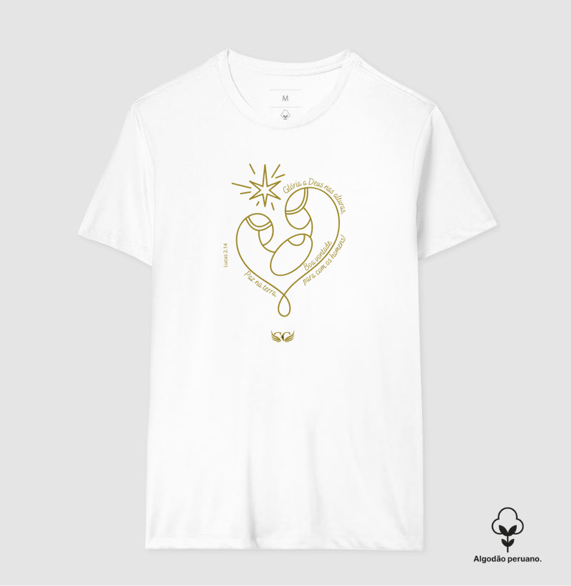 Camiseta de Natal em Algodão Peruano Cântico Angelical