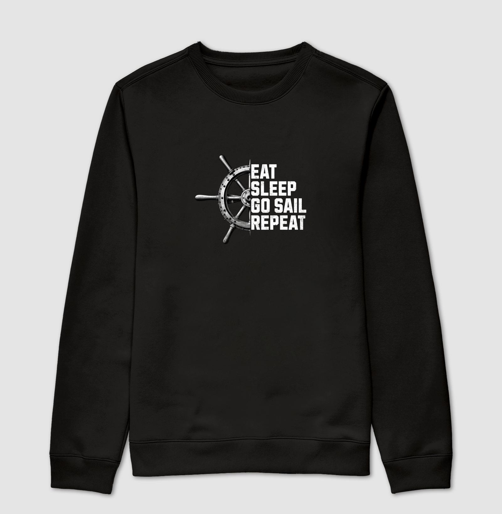 Eat, sleep, go sail, repeat - algodão 30.1 