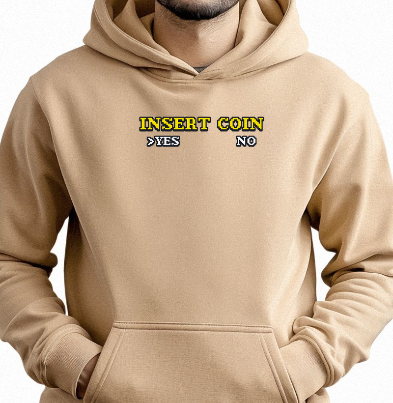 Moletom Slim com Bolso Gamer “Insert Coin”
