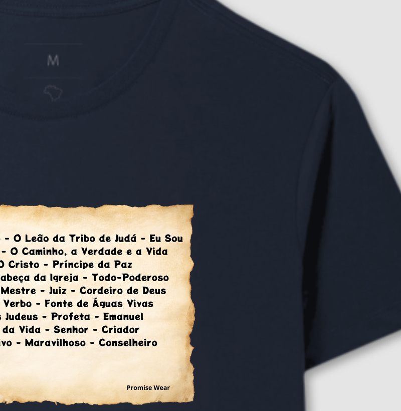 camiseta nomes de Jesus