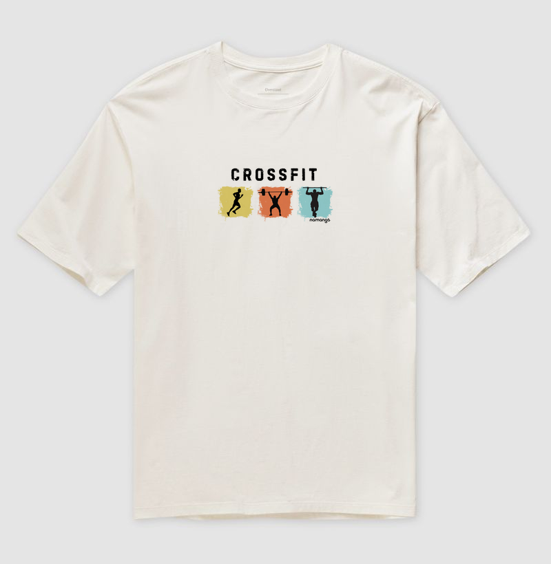 Camiseta Oversized Masculina CrossFit Composição de Movimentos – Na Manga