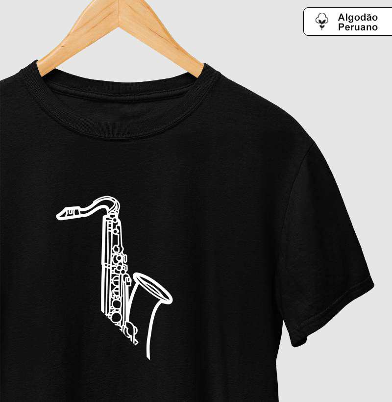 T-shirt Sax Tenor Algodão Peruano