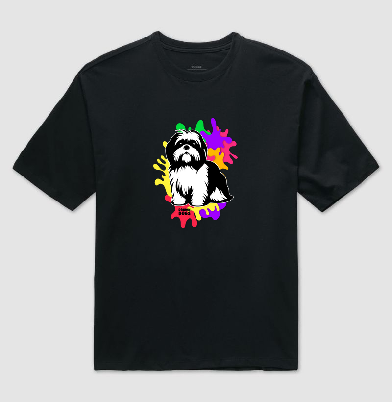 Shih tzu fundo colorido