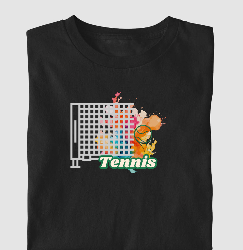 Tennis arte com rede e bola