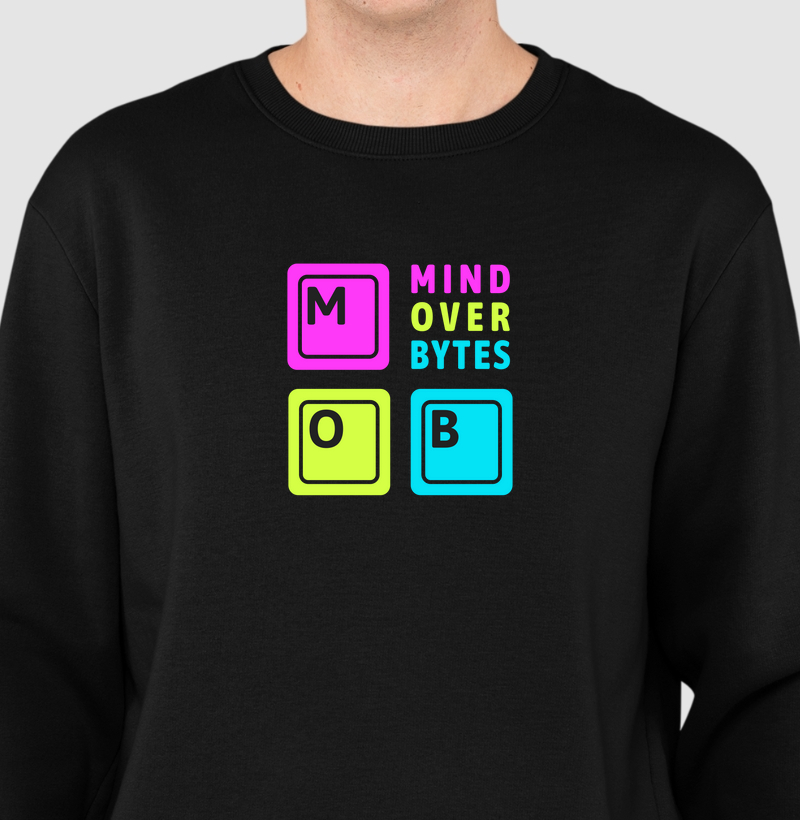 Mind Over Bytes: Moletom Slim - Estampa para Mentes Criativas