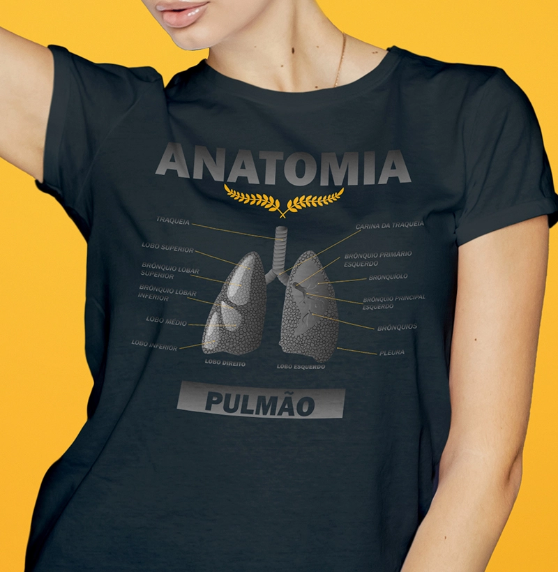 Camiseta Anatomia Pulmão Humano - feminina